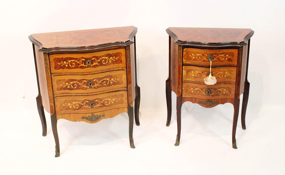 Italian Inlaid 3-Drawer Stands (1 of 8)