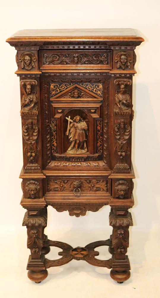 19thC German Hand-Carved Cabinet (1 of 12)