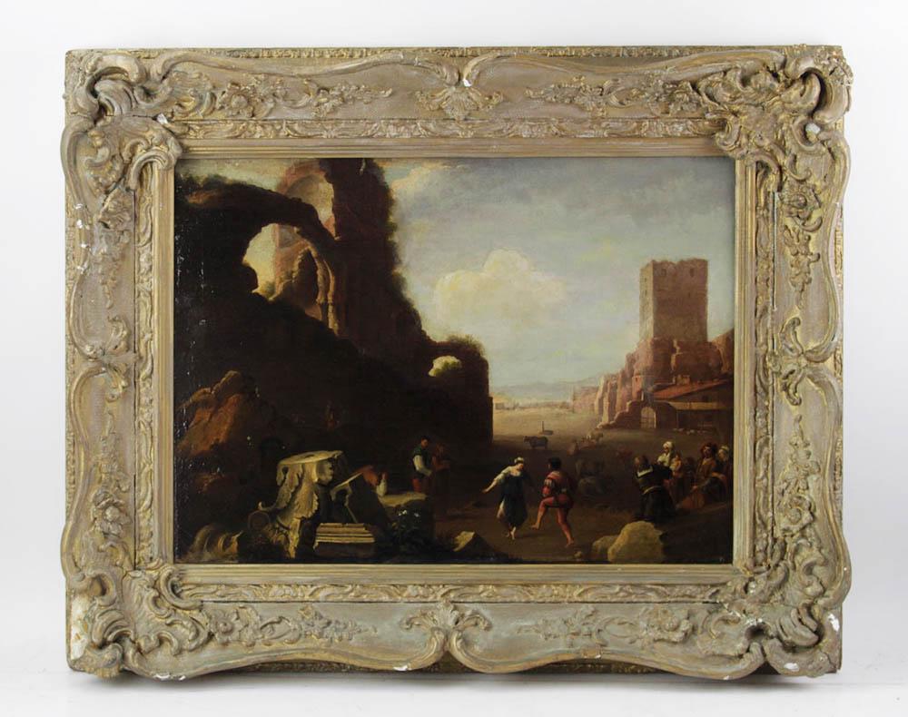 18thC Italian View of Ruins, Oil on Canvas (1 of 7)