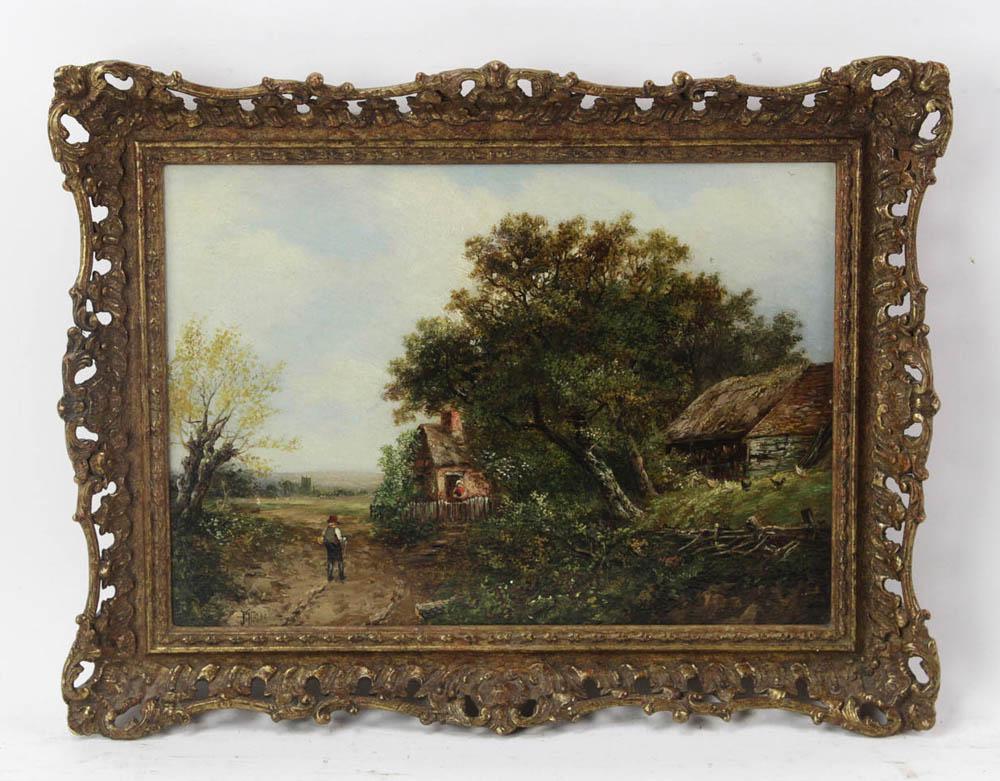Joseph Thors, Village Scene, Oil on Canvas (1 of 7)