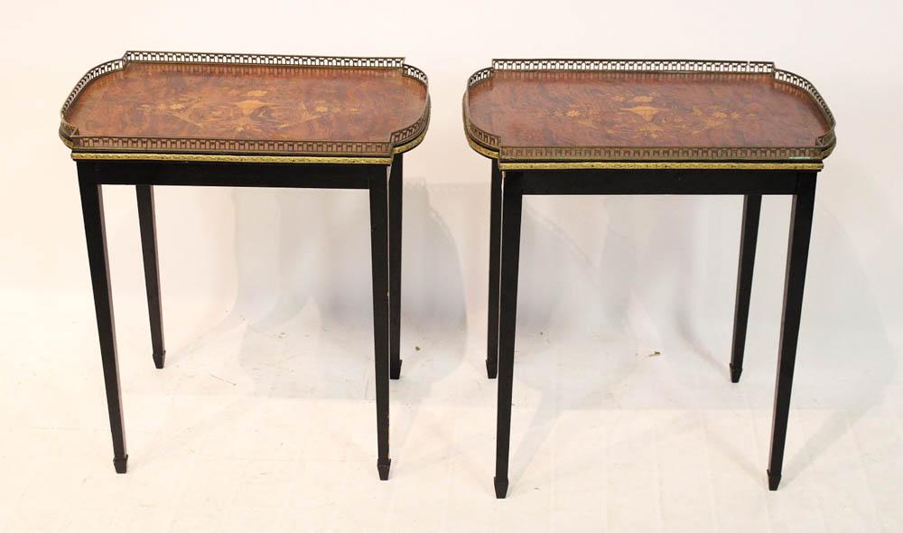 Pair of 19thC French Inlaid Occasional Tables (1 of 4)