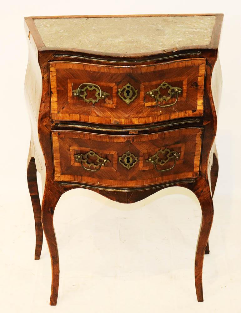 18thC French 2-Drawer Chest with Marble Top (1 of 9)