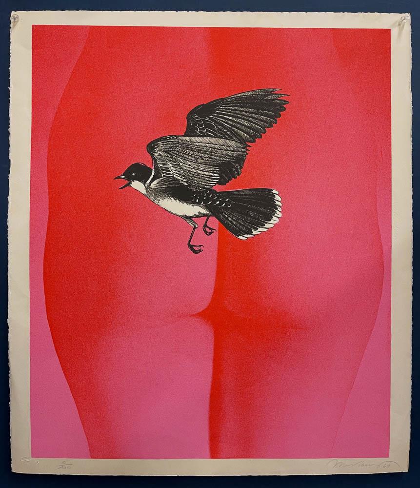 Lithograph of a Flying Bird, Signed (1 of 4)