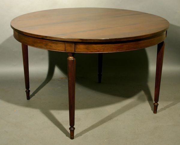 Late 19th Century Federal-style Mahogany Dining T: Late 19th Century Federal-style mahogany dining table, 39 1/2" x 38". Good condition.