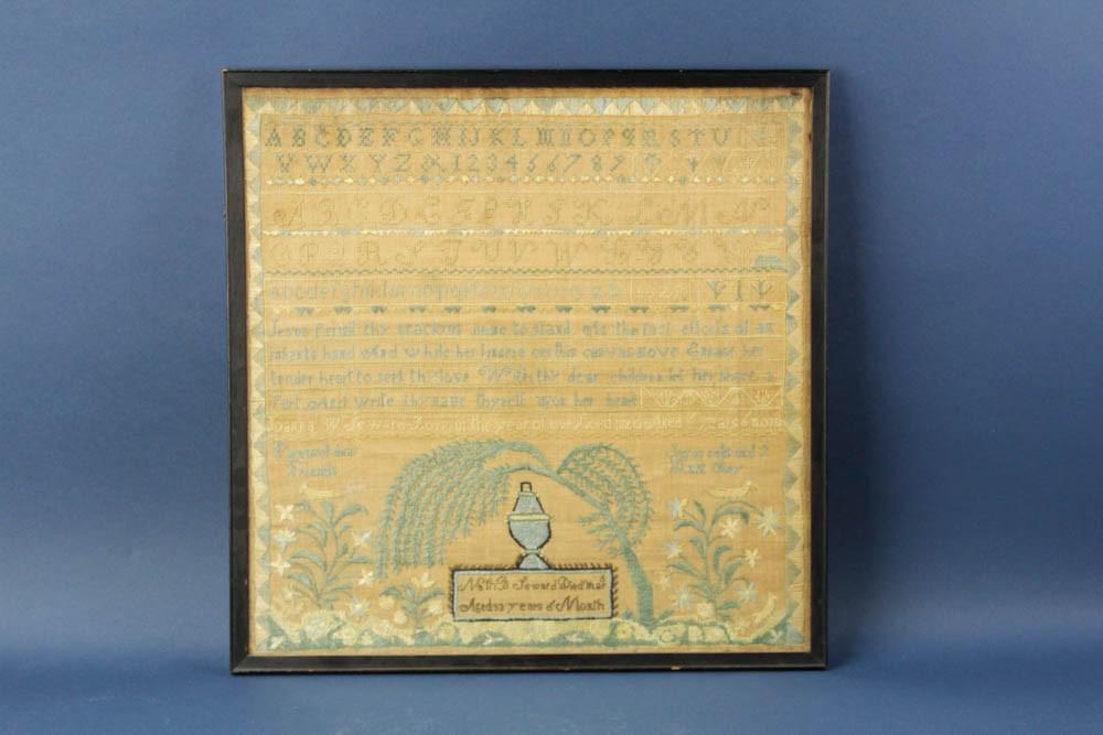 Sampler Weeping Willow Dated 1829 (1 of 7)