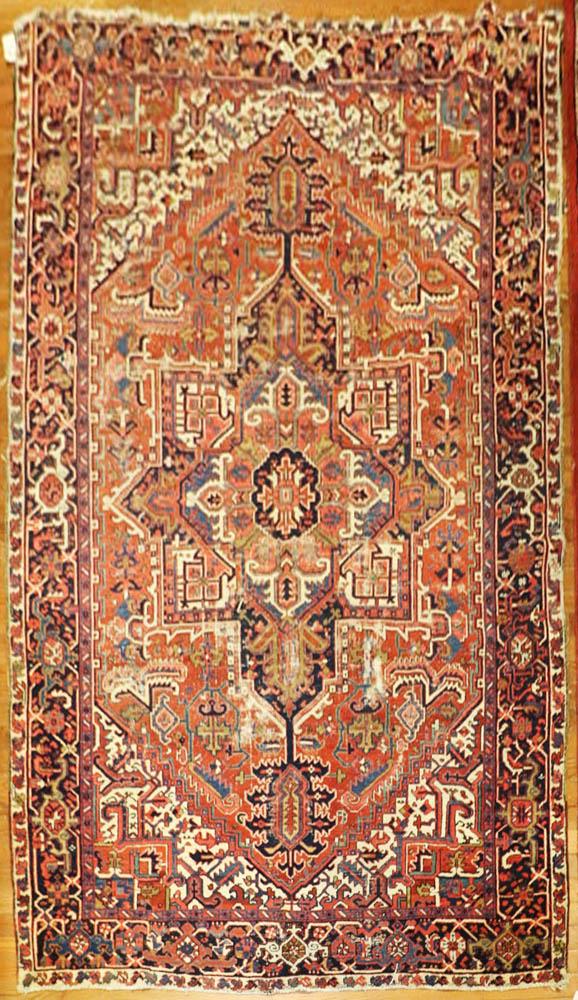 Antique Persian Heriz Rug: Antique Persian Heriz rug, 11' 6" x 8' 6".