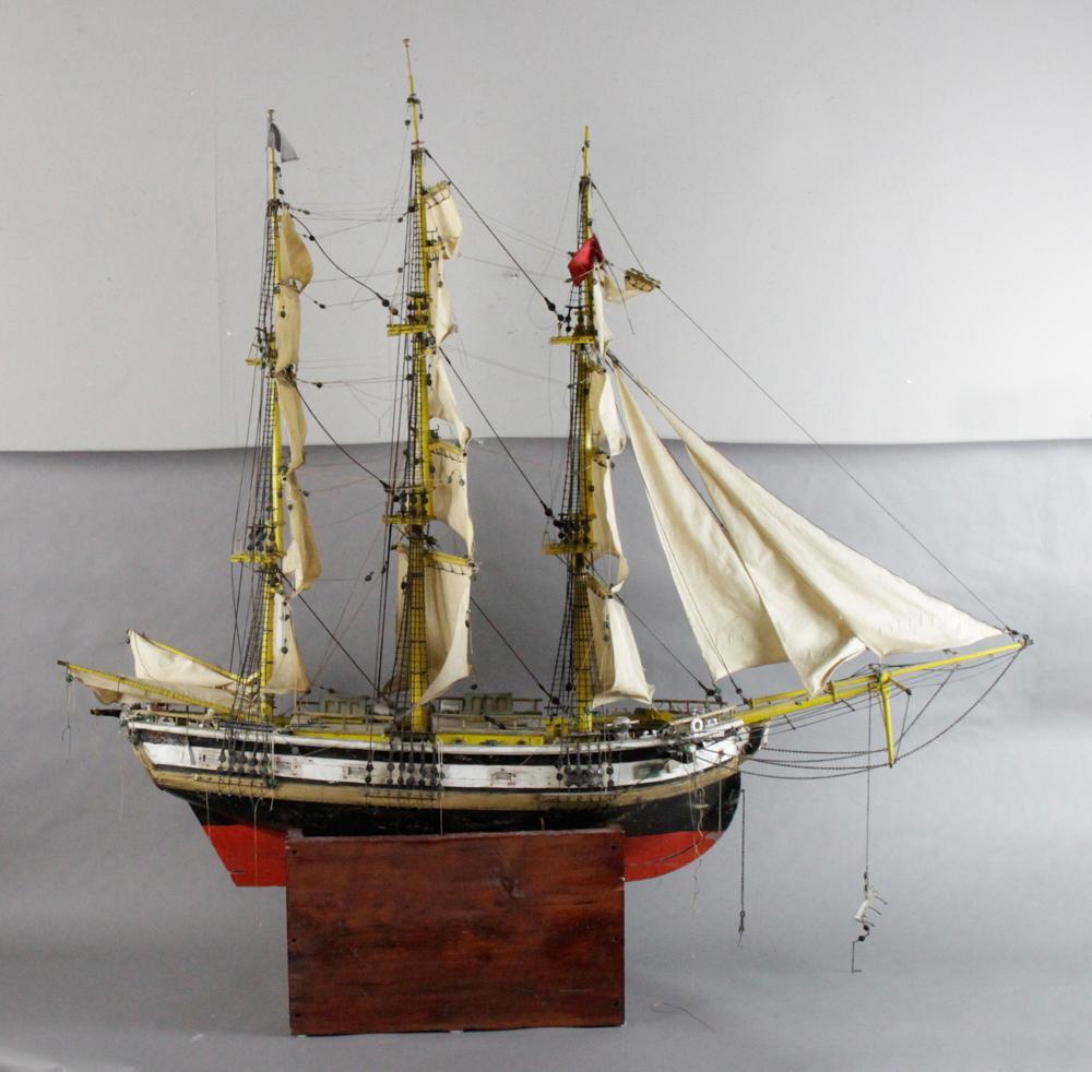 Antique Ship Model on Wood Stand (1 of 10)
