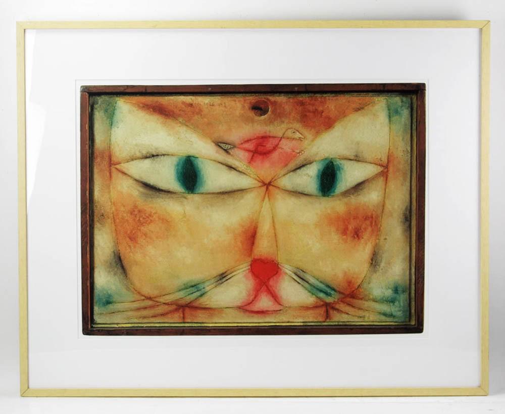Print of Cat with Bird, Framed (1 of 14)