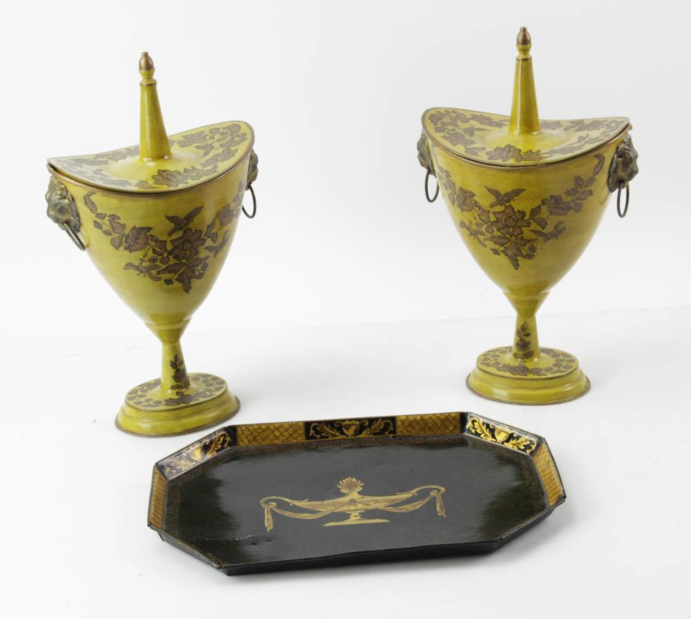 Toleware Urns and Tray (1 of 7)