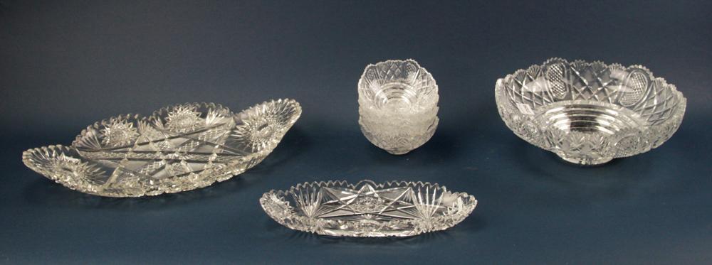 Group of Cut Glass Platters and Bowls (1 of 6)