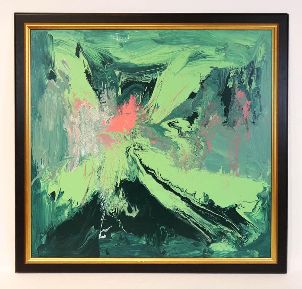 Ed Sobio, Multicolored Abstract Oil on Canvas (1 of 7)