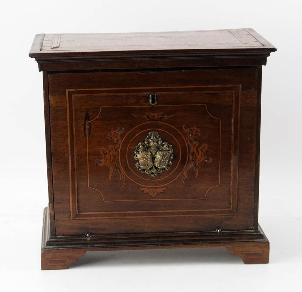 18thC Spanish Colonial Inlaid Small Chest (1 of 9)