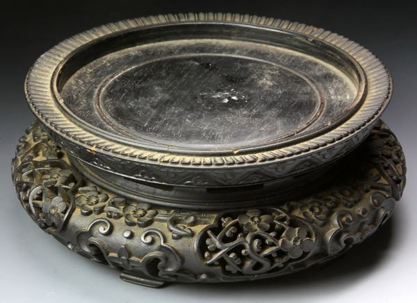 Two Chinese 19th C. Stands: Two Wood Stands, China, 19th century, largest is 7 1/2" diameter. From the collection of Henry Francis Thompson. Henry Thompson, an importer of Asian art and antiques and co-founder of Bollentin and T