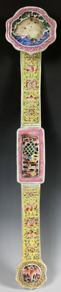Chinese Porcelain Scepter: Porcelain Scepter, China, 21 1/2" long x 4" wide.