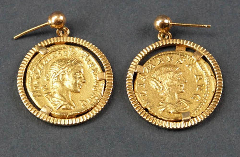 Pair of Gold Coin Earrings (1 of 6)