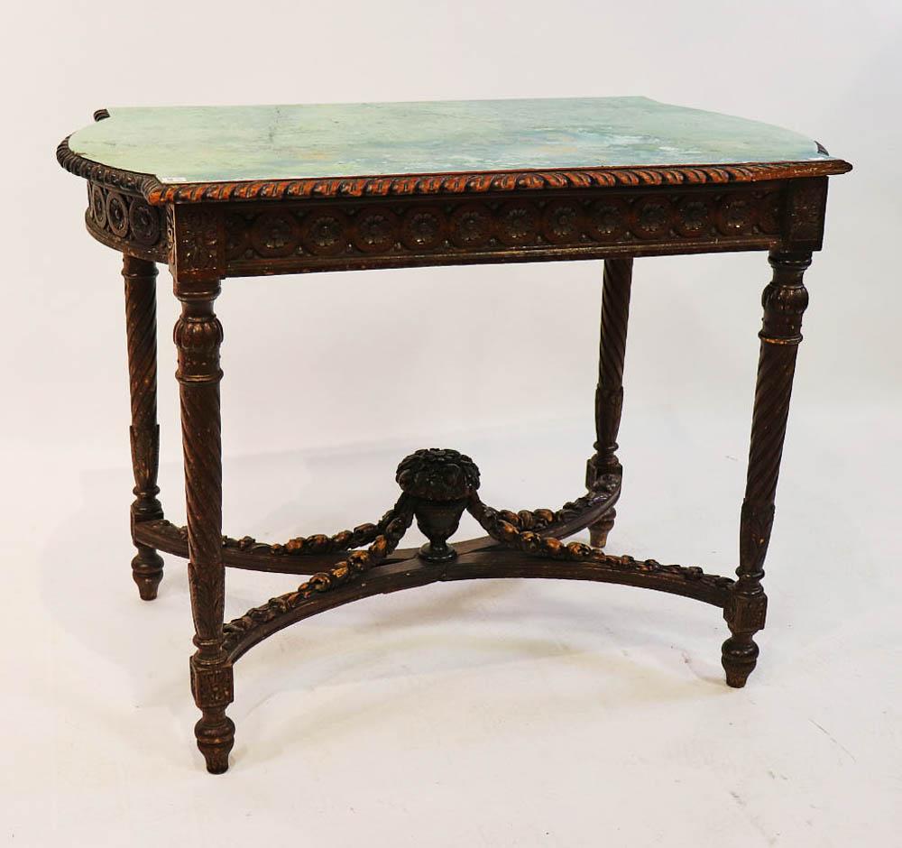 19thC Louis XVI Style Carved Parlor Table (1 of 5)