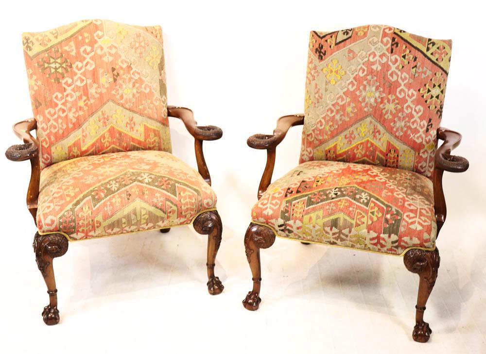 Two Chippendale Mahogany Armchairs (1 of 4)