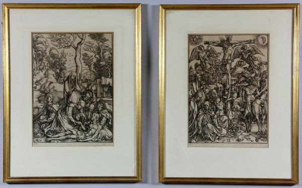 Durer, Two (2) Prints: Lot of two (2) Albrecht Durer (German, 1471-1528) prints, restrikes, 16" x 11", 25" x 19 1/2" (frame).