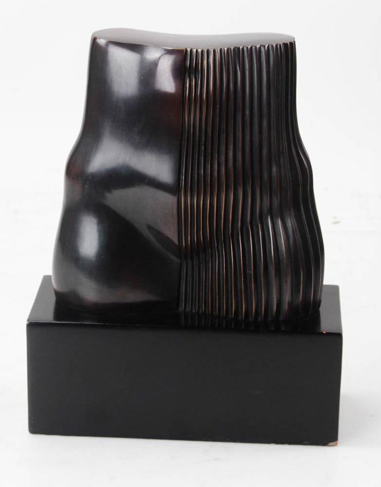 Modernist Copper Sculpture on Iron Base (1 of 8)