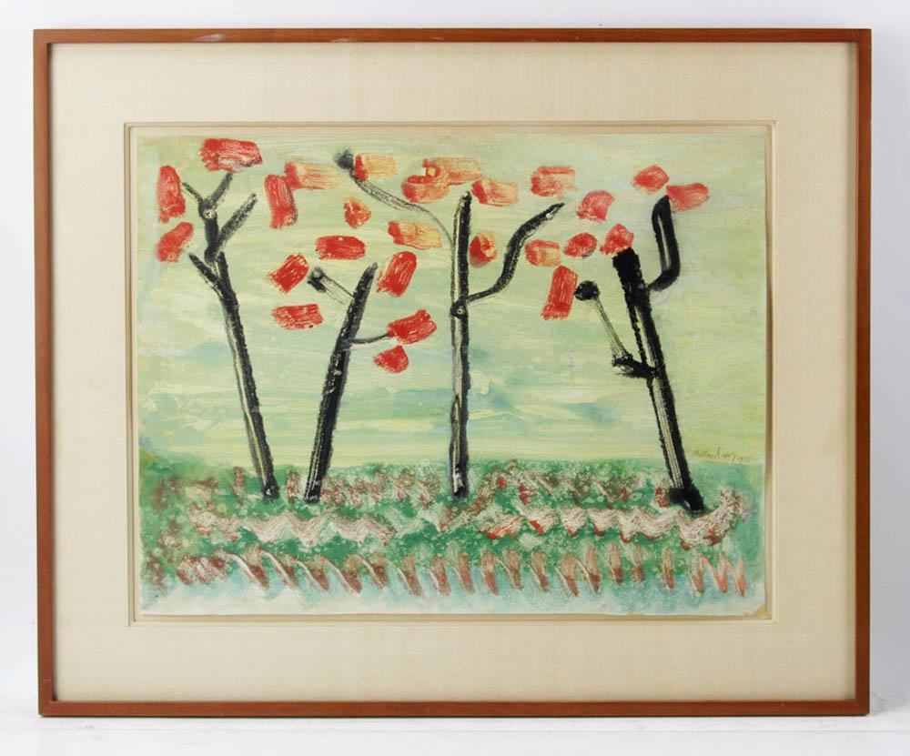 Milton Avery, Trees, Monotype Gouache on Paper (1 of 8)