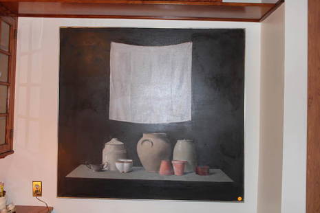 Raymond Han, Still Life, Oil on Canvas: Raymond Han, still life, oil on canvas, signed, 49" x 52".