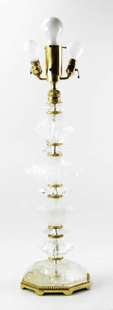 Large Vintage Rock Crystal Table Lamp (1 of 5)