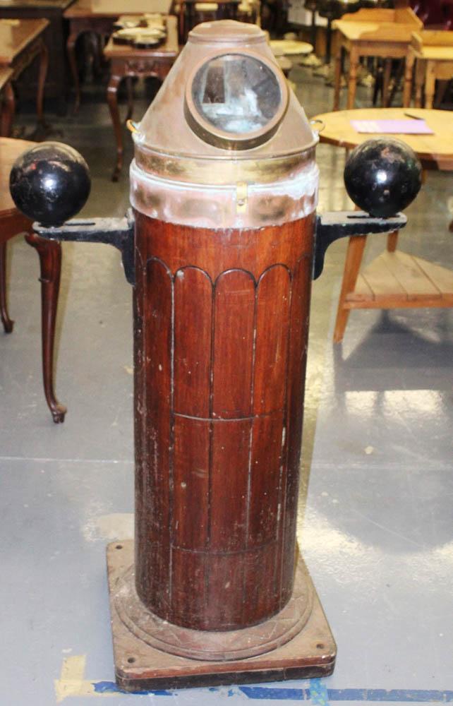 Ship Binnacle, Wood and Brass (1 of 4)