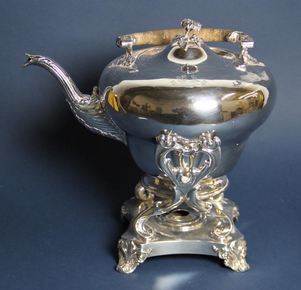 19th C English Sheffield Plate Teapot on Stand (1 of 3)