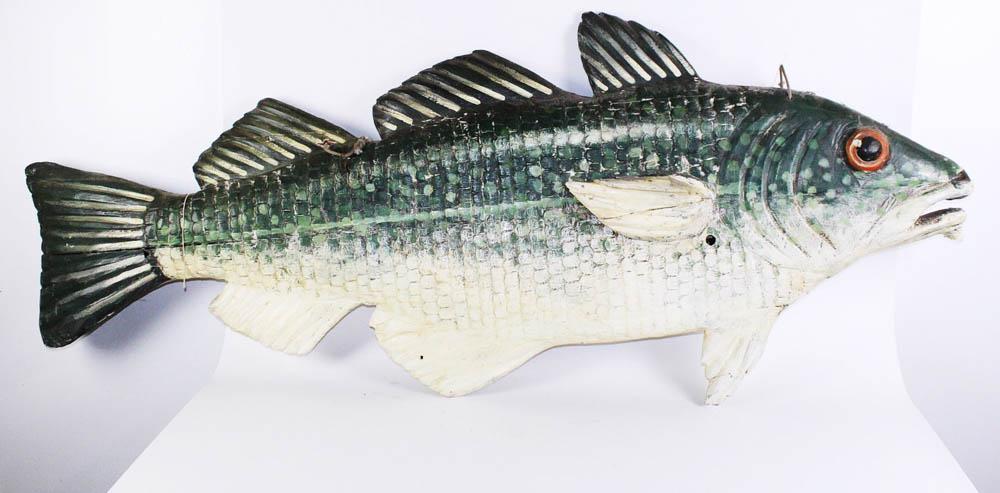 Large Carved and Paint-Decorated Fish (1 of 5)