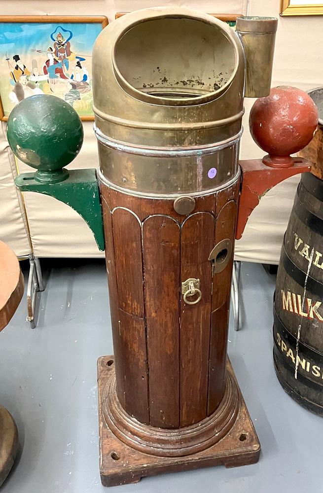 Ship Binnacle, Wood and Brass (1 of 4)