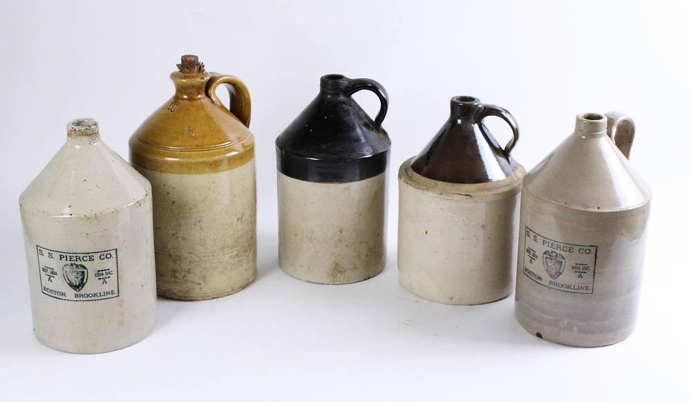 Group of Finger Jugs, two S.S. Pierce Boston (1 of 7)