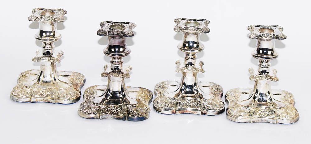 Set of Four Silverplate Candlesticks (1 of 3)