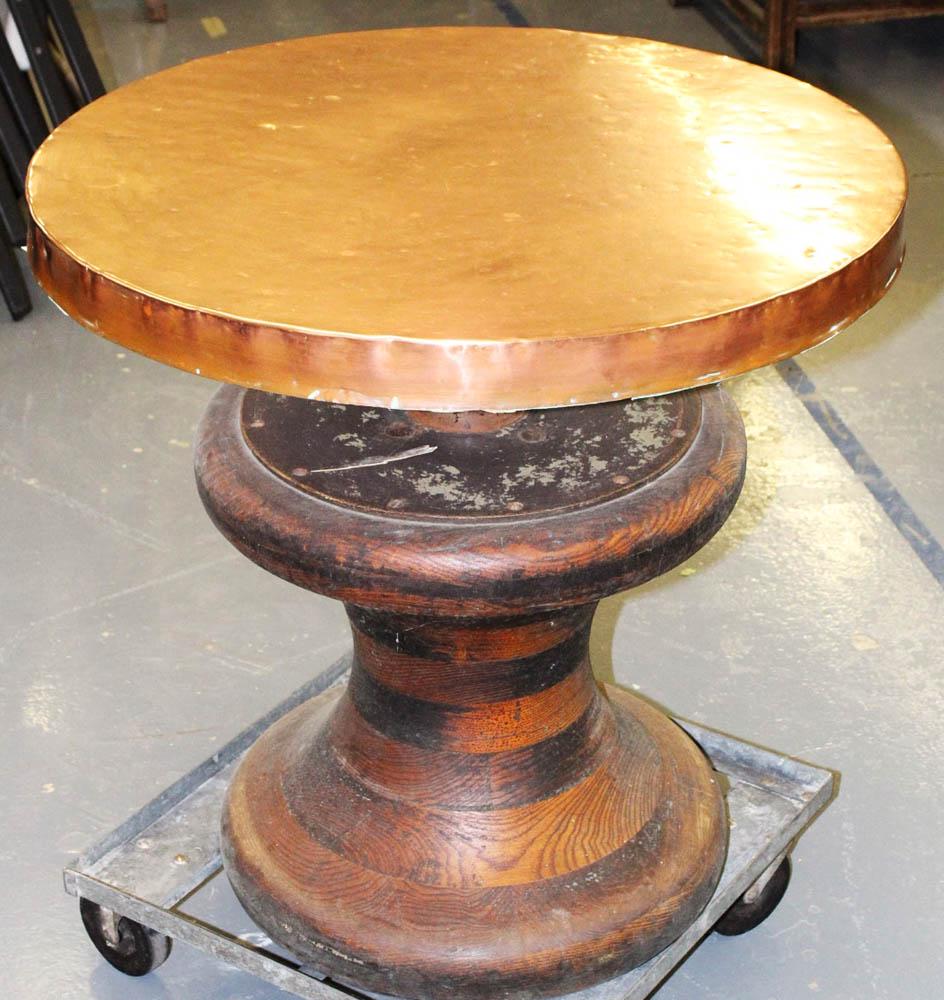 Pub Table, Wooden Base with Copper Sheathed Top (1 of 3)