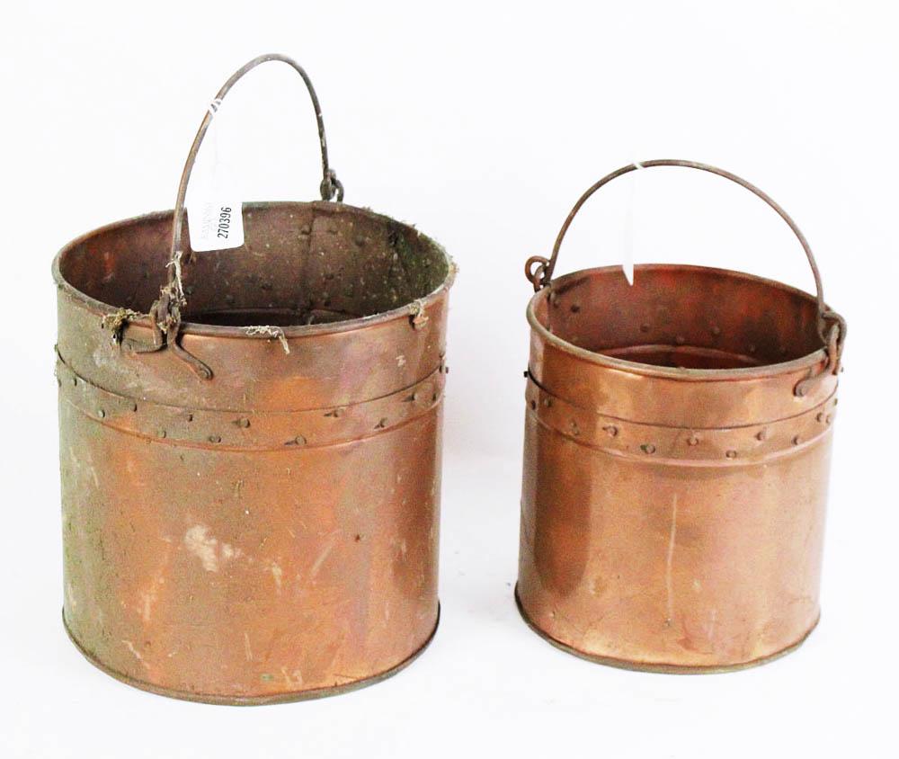 Two Copper Pails with Brass Bottoms (1 of 5)