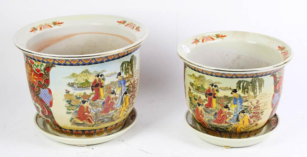 Two Chinese Pottery Decorated Planters (1 of 7)