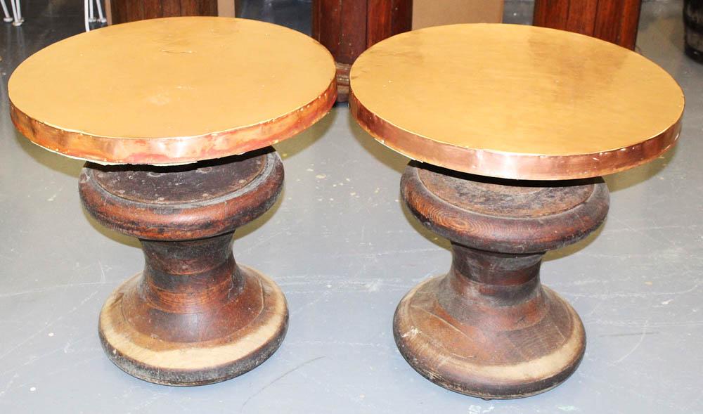 Pair of Pub Tables with Copper Sheathed Tops (1 of 3)