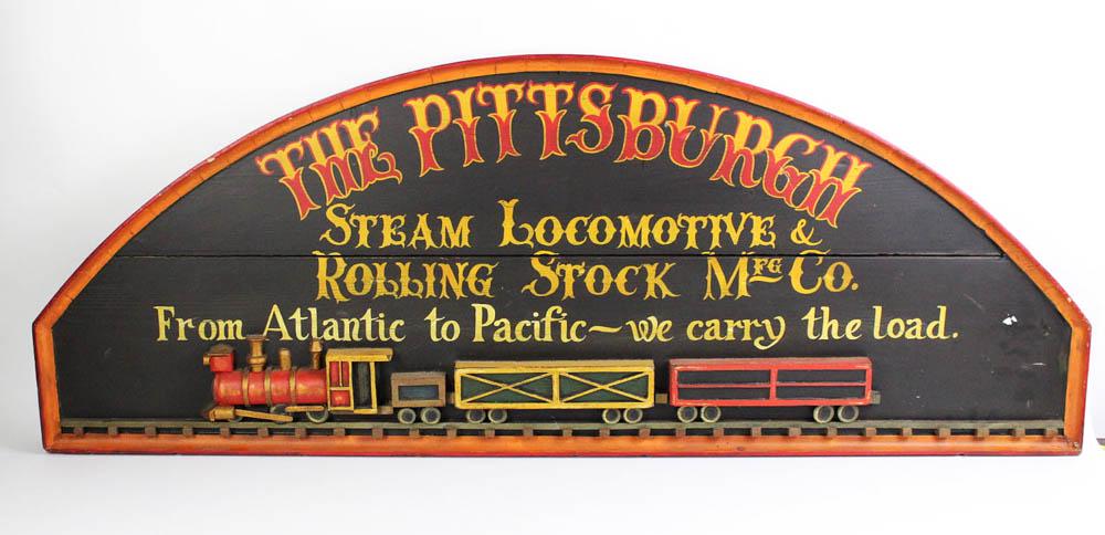 Painted Wooden Railroad Trad Sign (1 of 5)
