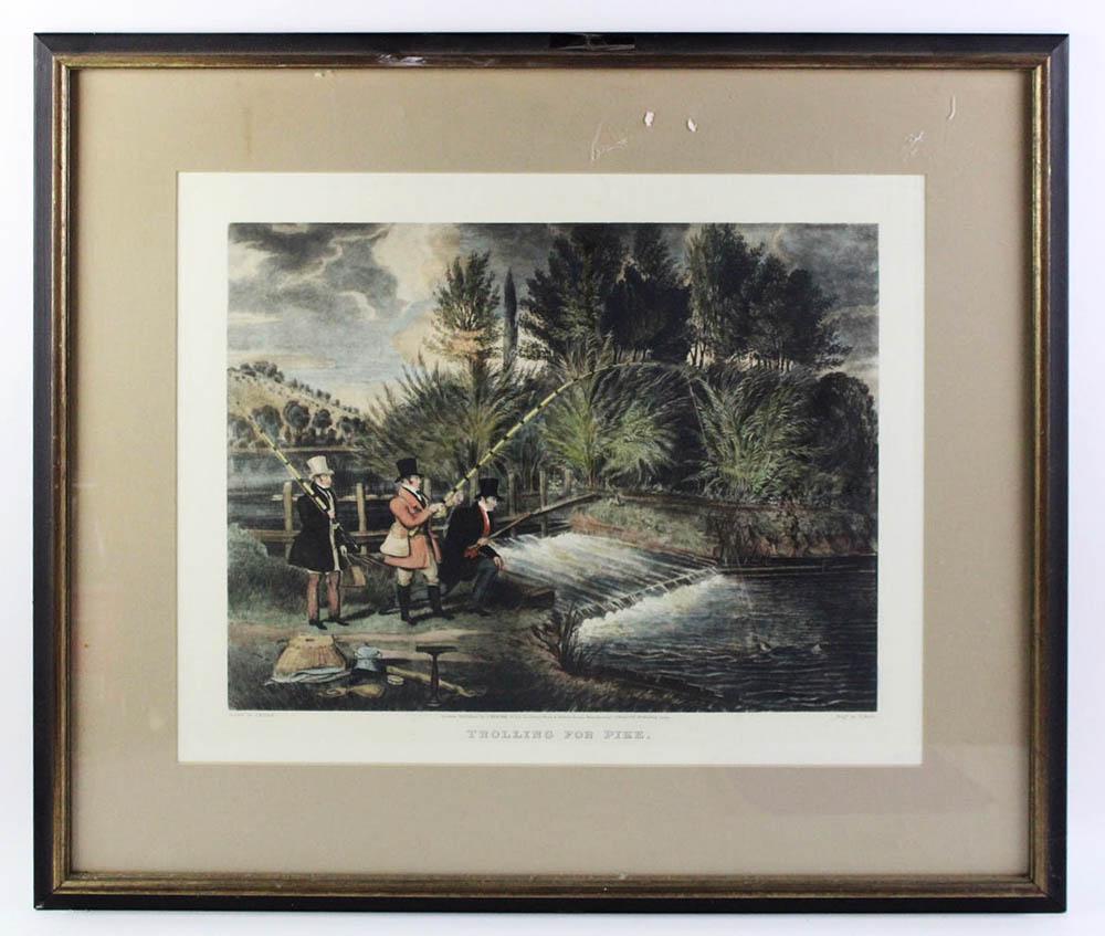 English Print, Trolling for Pike (1 of 3)