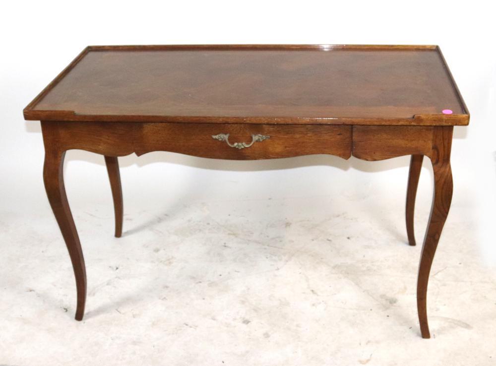 Oak Parquetry Inlay Single Drawer Table with Gallery (1 of 7)