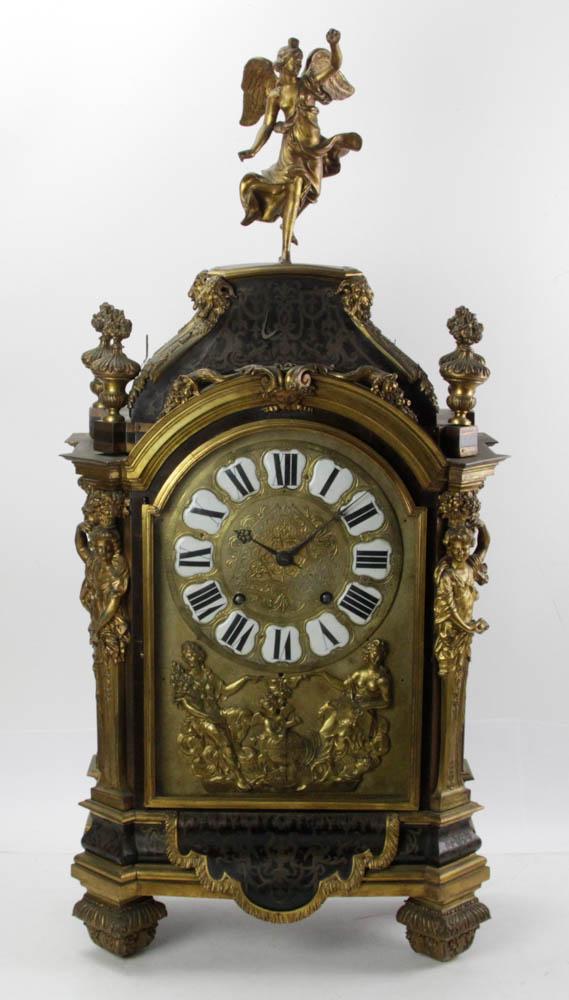 18thC French Boule Clock with Wall Bracket: 18th century French boule clock with wall bracket, 52 1/2" overall. Provenance: Palm Beach Gardens, Florida collection.