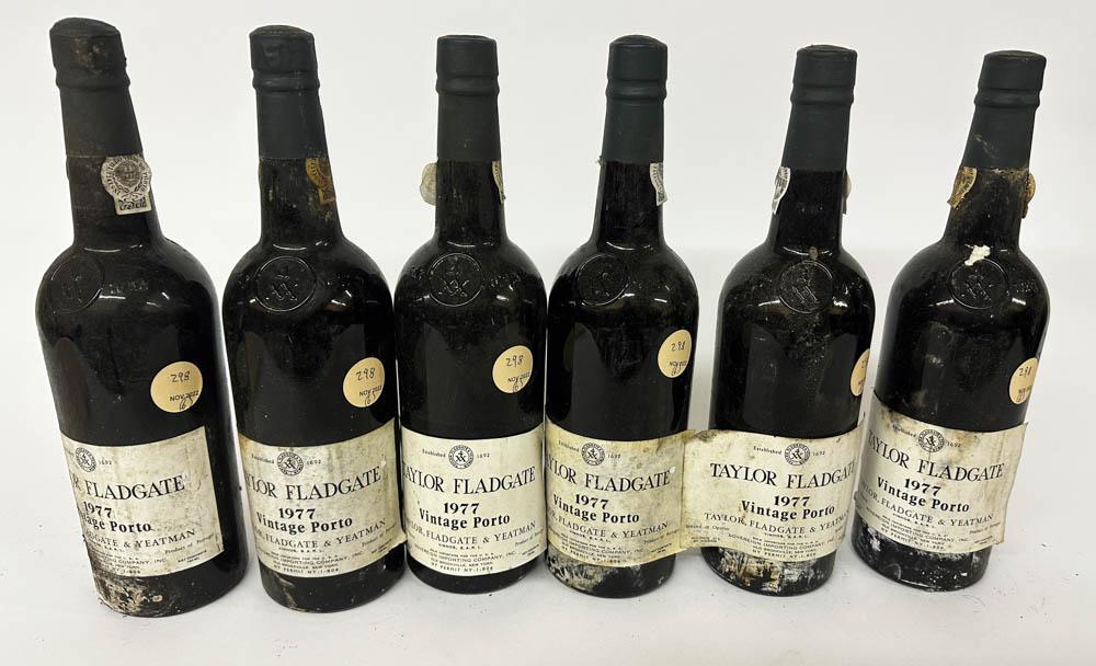 Taylor Fladgate Vintage Porto, 1977, 750ml, (6): Taylor Fladgate Vintage Porto, 1977, 750ml, (6) bottles. Provenance: Anthony Athanas Collection, Anthony's Pier 4, Boston, Massachusetts.