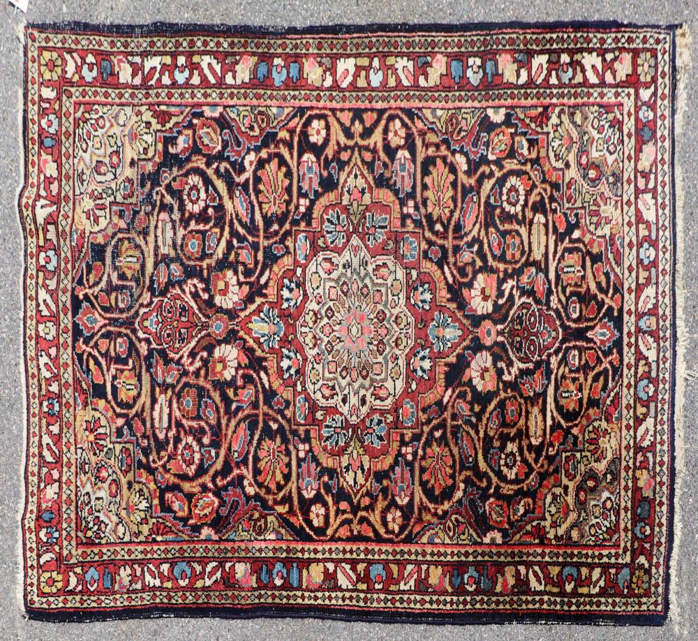 Antique Persian Mahal Rug: Antique Persian Mahal rug, 6' 7" x 4' 3".