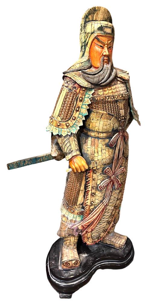 Antique Chinese Immortal Figure: Antique Chinese Immortal figure, carved and colored bone, 56" x 22". Provenance: "Rock Edge" Prides Crossing, Beverly, MA.