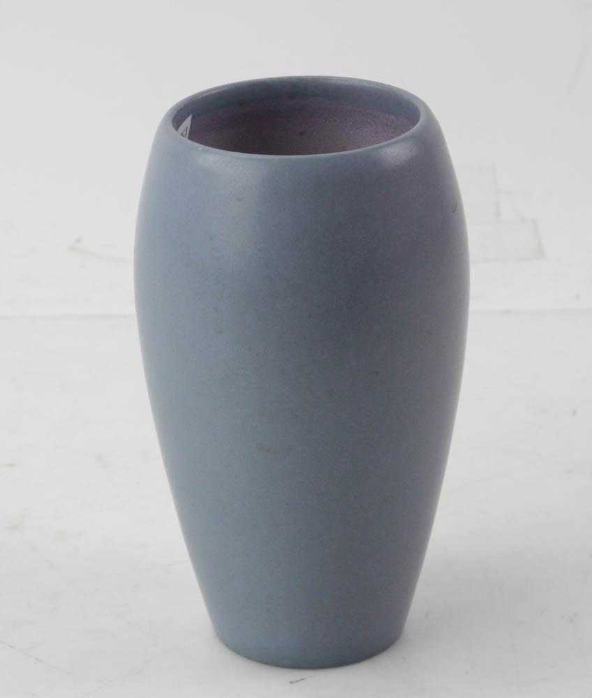 Marblehead Pottery Light Blue Vase: Marblehead Pottery light blue vase, 7 1/2" x 4". Provenance: Montecito, California collection.