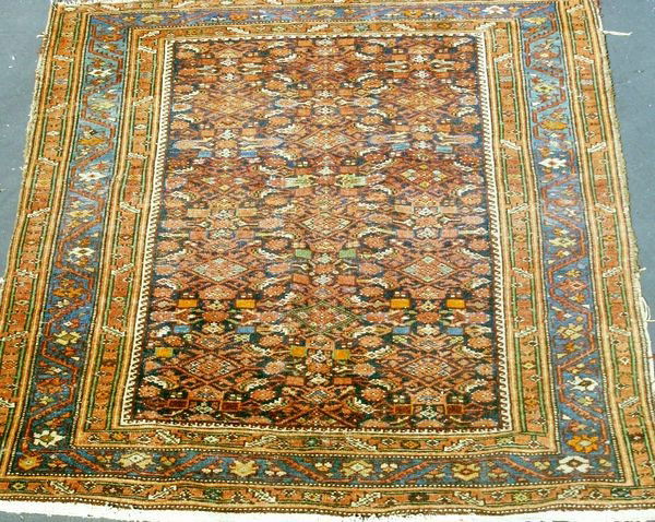 Late 19th Century Persian Saraband Rug, 6' 2" x: Late 19th Century Persian Saraband, 6' 2" x 4' 5". Some wear throughout.