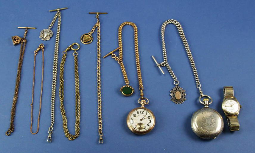 Group of Pocket Watches, Chains, Fobs (0512) on Jan 07, 2023