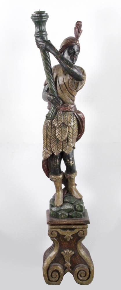 Antique Blackamoor Painted Wood Figure (1 of 5)