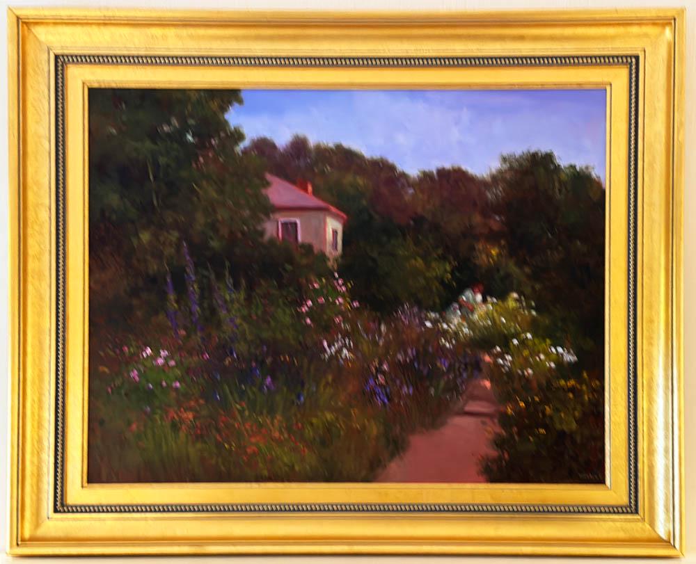 Monique Sakellarios, A Certain Summer, Oil on Canvas: Monique Sakellarios (20th century), "A Certain Summer", oil on canvas, signed L/R, 24" x 30" (sight), framed 31 1/2" x 37 3/4". Provenance: Concord, Massachusetts collection.