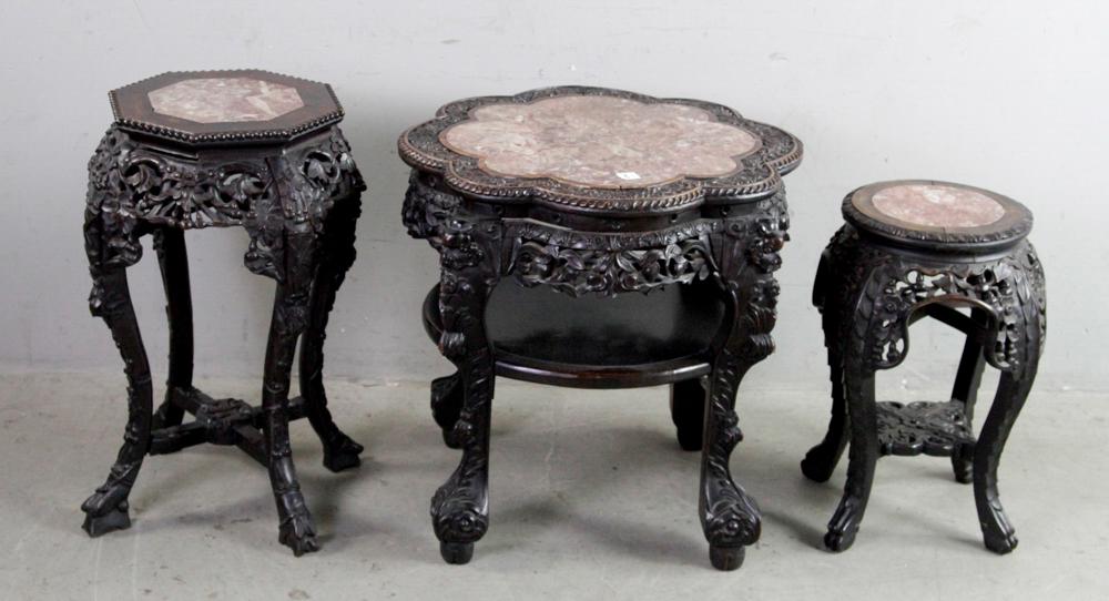 Chinese Export Marble Insert Plant Stands (1 of 11)