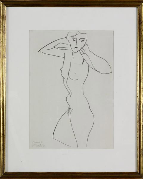 Nude recto/verso, Lithograph: Labeled Henri Matisse (French, 1869-1954), nude recto/verso, lithograph, 15"h x 10 3/4"w (sight), 22 1/2"h x 18 1/2"w (frame). (E2833)